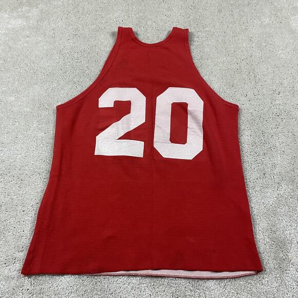 VTG 70s Basketball Jersey Mens M Basketball Practice Retro Double Face Cotton - Picture 2 of 10